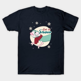 Translucent Veiled Chameleon, Christmas Edition! Let It Snow T-Shirt